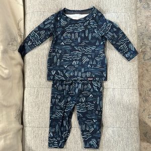 Blue Patagonia Infant Capilene Baselayer Set, Size 3-6 months